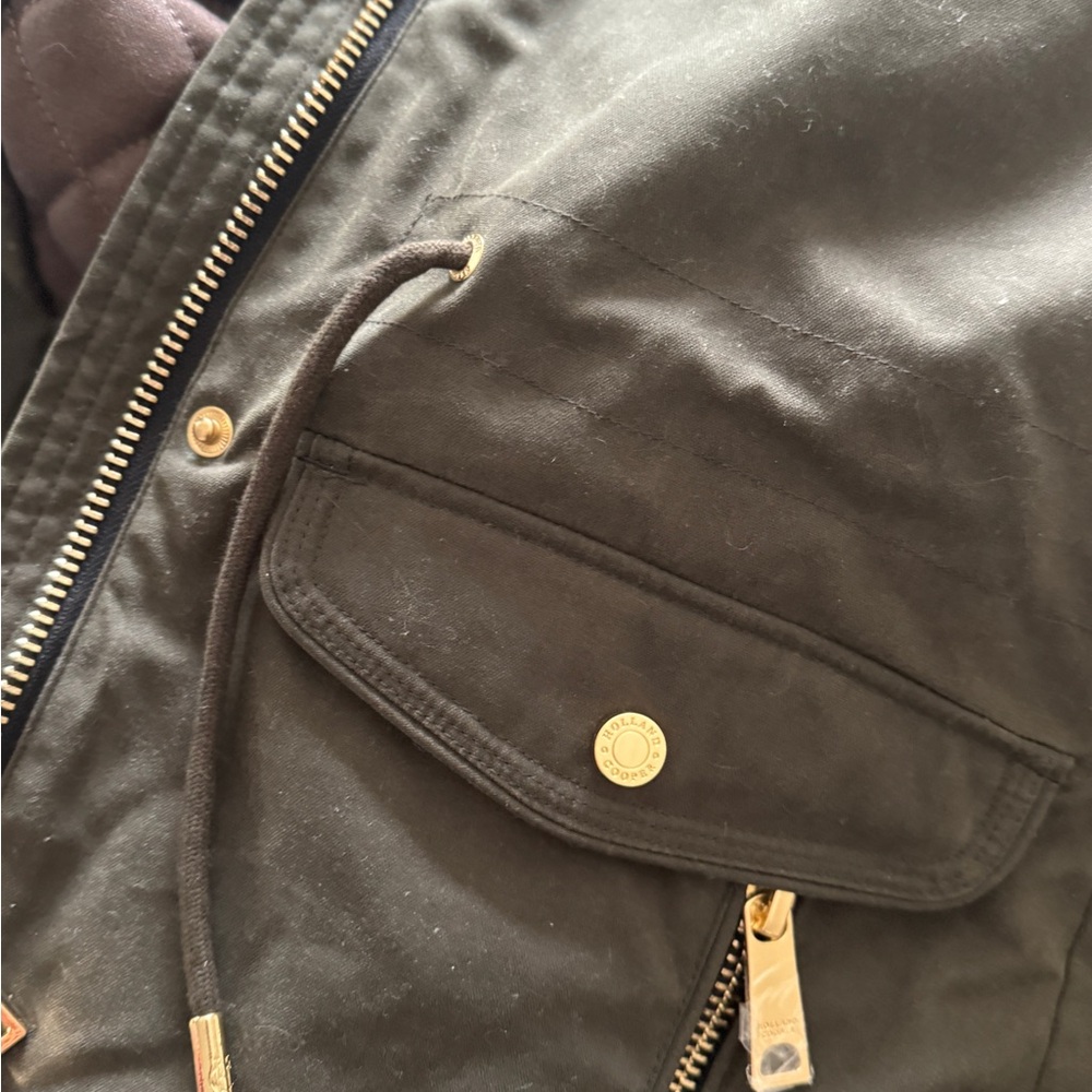 Holland Cooper New Green Waxed Parka - Picture 16 of 17
